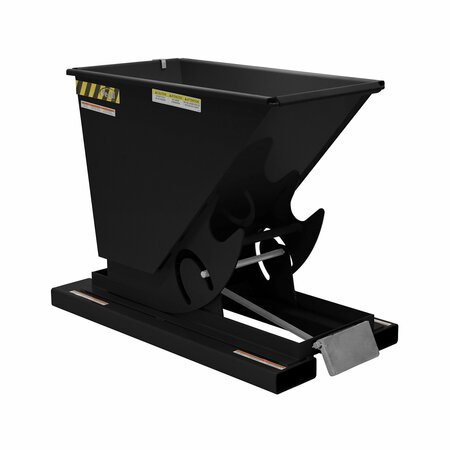 VESTIL Heavy Duty Self-Dump Hopper .33 Cubic Yard 6000 lb Black Semi Gloss D-33-HD-BLK-SG